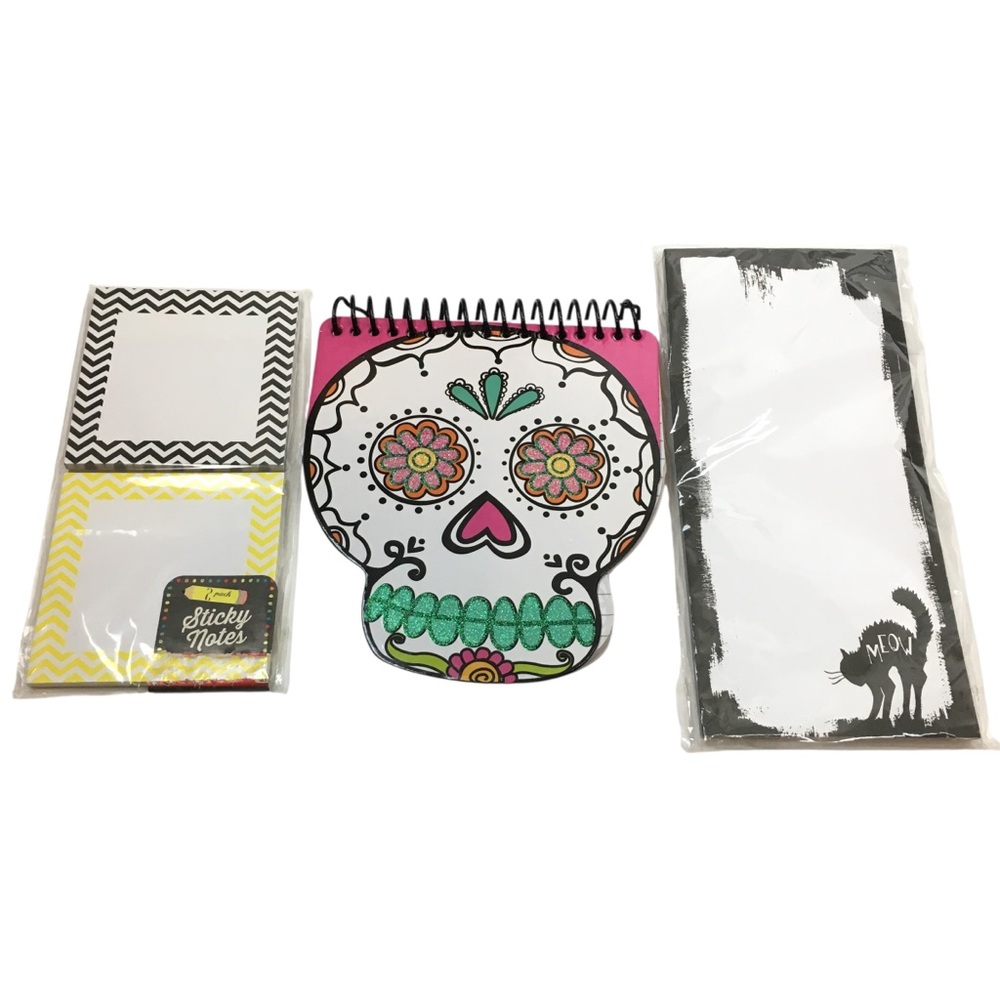 Target Dollar Spot Halloween Sugar Skull Planner Kit Notepad List Pad Black Cat